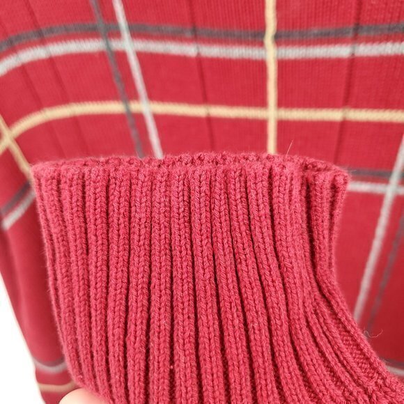 Men's Oscar de la Renta XL Ribbed Red Crew Neck Sweater 100% Cotton - Picture 14 of 16